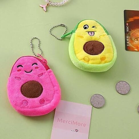 Women's Coin Purses and Pouches | Green Plush Purses Fashion Children Small Coin Purse Cute Avocado Plush Purses Kids Key Case Bag Money Pouch for Women Boys Girls Mini Handbag in Saudi Arabia