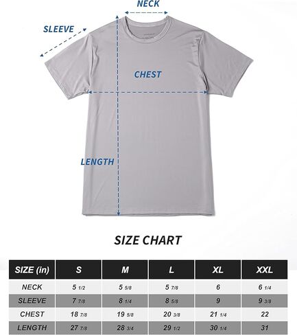 تي شيرت رياضي رجالي من Comfneat مكون من 4 قطع سريع الجفاف ورقبة دائرية ملابس داخلية ماصة للعرق in Kuwait