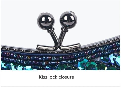 Women Peacock Evening Clutch Purse Sequins Beaded Evening Bag Kiss Lock for Cocktail Wedding Prom Party in Saudi Arabia