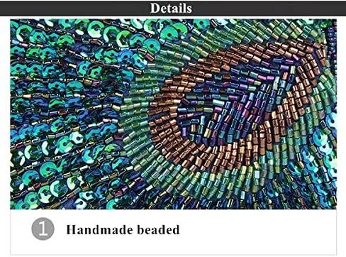 Women Peacock Evening Clutch Purse Sequins Beaded Evening Bag Kiss Lock for Cocktail Wedding Prom Party in Saudi Arabia