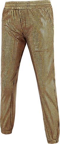 WULFUL Kids Boys Metallic 70s Disco Costume Sequin Party Jogger Pants in Saudi Arabia