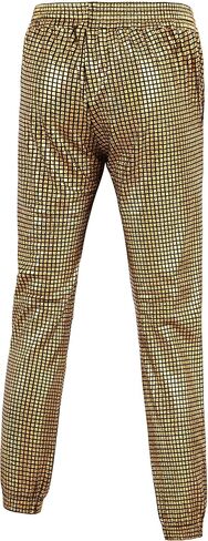 WULFUL Kids Boys Metallic 70s Disco Costume Sequin Party Jogger Pants in Saudi Arabia