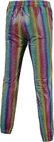 WULFUL Kids Boys Metallic 70s Disco Costume Sequin Party Jogger Pants in Saudi Arabia