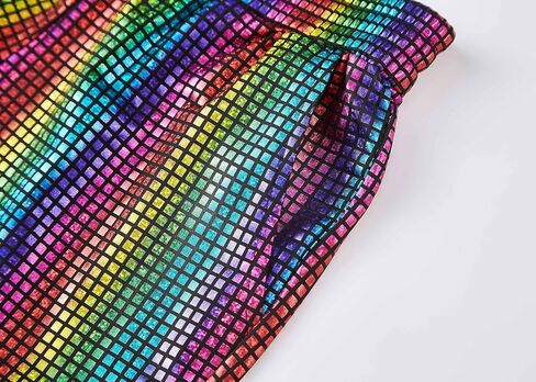 WULFUL Kids Boys Metallic 70s Disco Costume Sequin Party Jogger Pants in Saudi Arabia