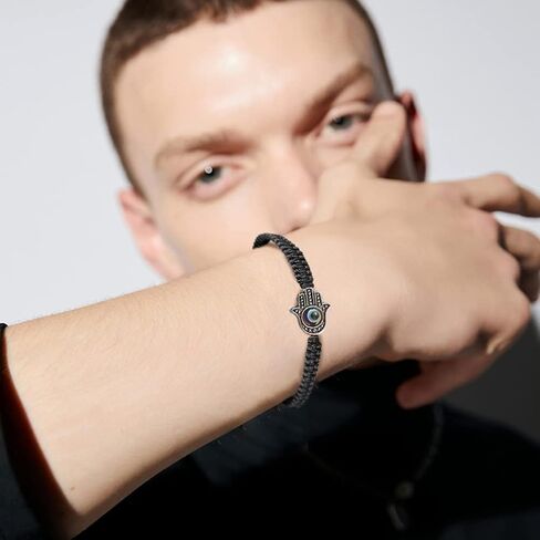 SKYPIA 2 Pcs Evil Eye String Bracelet, Couple Bracelet with Black and Red Color, Kabbalah Evil Eye Bracelet for Protection and Lucky Jewelry for Couple, Family and Friends in Kuwait