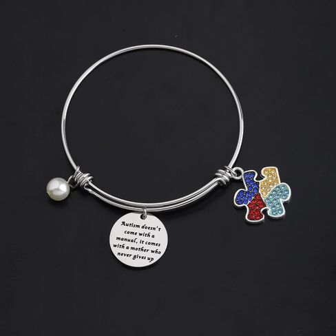 Gzrlyf Autism Mom Bracelet Autism Awareness Bracelet Autism Jewelry for Mothers Autism Doesn’t Come with A Manual in Saudi Arabia