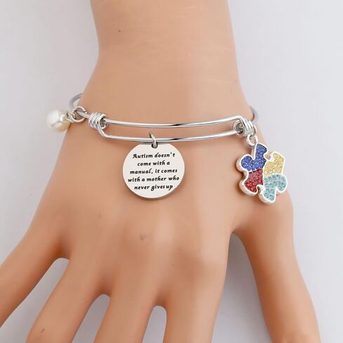 Gzrlyf Autism Mom Bracelet Autism Awareness Bracelet Autism Jewelry for Mothers Autism Doesn’t Come with A Manual in Saudi Arabia