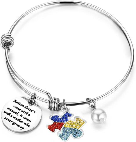 Gzrlyf Autism Mom Bracelet Autism Awareness Bracelet Autism Jewelry for Mothers Autism Doesn’t Come with A Manual in Saudi Arabia