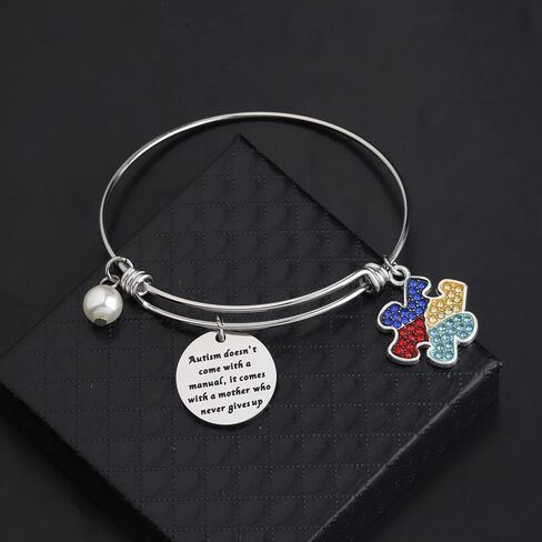 Gzrlyf Autism Mom Bracelet Autism Awareness Bracelet Autism Jewelry for Mothers Autism Doesn’t Come with A Manual in Saudi Arabia