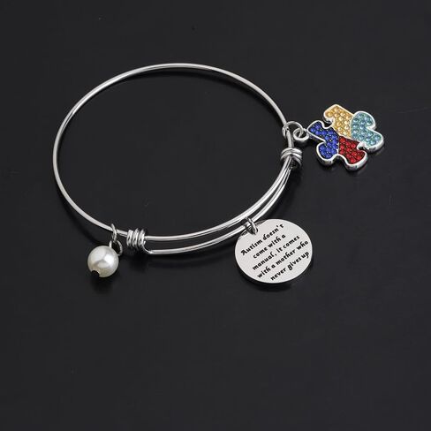 Gzrlyf Autism Mom Bracelet Autism Awareness Bracelet Autism Jewelry for Mothers Autism Doesn’t Come with A Manual in Saudi Arabia