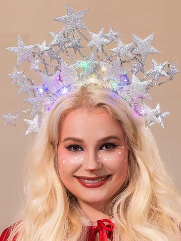 GORTIN Light up Stars Headband LED Christmas Hair Band Glowing Costume Headwear Rave Party Hair Accessories in Kuwait