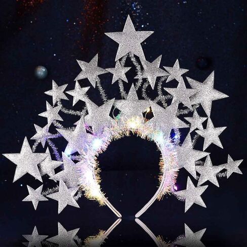 GORTIN Light up Stars Headband LED Christmas Hair Band Glowing Costume Headwear Rave Party Hair Accessories in Kuwait