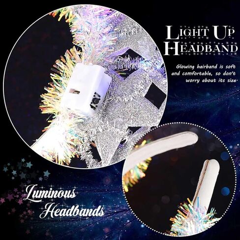 GORTIN Light up Stars Headband LED Christmas Hair Band Glowing Costume Headwear Rave Party Hair Accessories in Kuwait