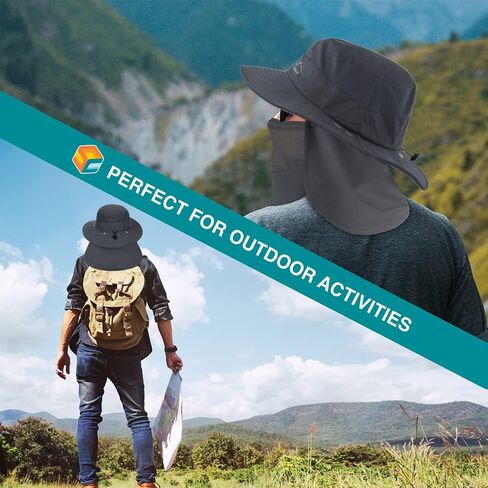 قبعة نسائية للشمس ذات حافة واسعة وقابلة للطي، قبعات للرجال صيفية للوقاية من الأشعة فوق البنفسجية والمشي لمسافات طويلة مع غطاء للرقبة بعامل حماية من الأشعة فوق البنفسجية 50+ in Kuwait