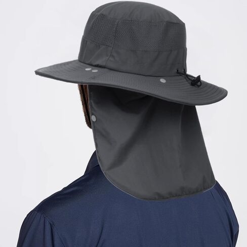 قبعة نسائية للشمس ذات حافة واسعة وقابلة للطي، قبعات للرجال صيفية للوقاية من الأشعة فوق البنفسجية والمشي لمسافات طويلة مع غطاء للرقبة بعامل حماية من الأشعة فوق البنفسجية 50+ in Kuwait