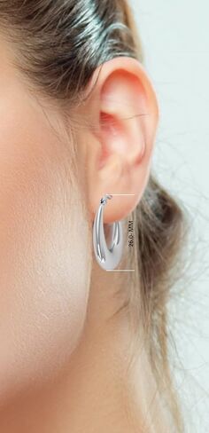 TURQ N TAUPE 925 Sterling Silver Italian Design Shrimp Hoop Earring Set for Women & Girls - Lightweight Perfect for Everyday Wear & Gifting in Saudi Arabia