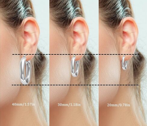 TURQ N TAUPE 925 Sterling Silver Italian Design Shrimp Hoop Earring Set for Women & Girls - Lightweight Perfect for Everyday Wear & Gifting in Saudi Arabia