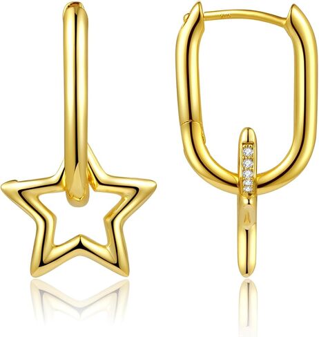 ToHeart Gold Huggie Earrings Star Earrings Minimalist 14k Gold Hoop Earrings Jewelry Gifts in Kuwait