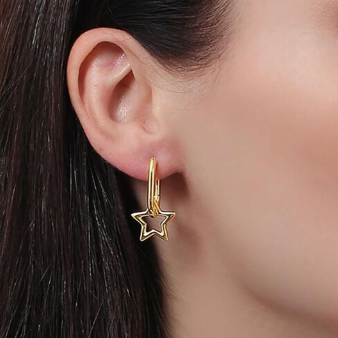 ToHeart Gold Huggie Earrings Star Earrings Minimalist 14k Gold Hoop Earrings Jewelry Gifts in Kuwait