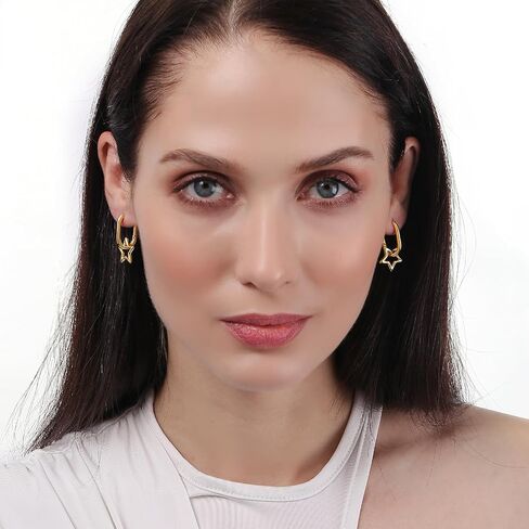 ToHeart Gold Huggie Earrings Star Earrings Minimalist 14k Gold Hoop Earrings Jewelry Gifts in Kuwait
