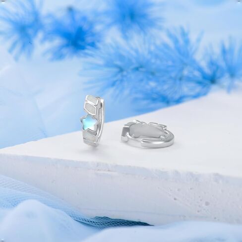 Small Hoop Earrings for Women 925 Sterling Silver Huggie Hoop Opal Earrings Hypoallergenic Earring Jewelry Gifts for Mother Girlfriends Teen Girls Wife in Kuwait