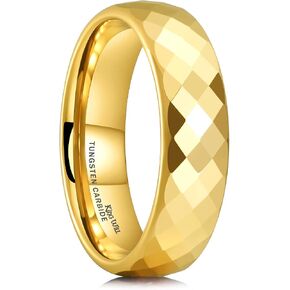 King Will Tungsten Carbide Wedding Ring for Men Women Promise Ring for Couple 2mm/4mm/6mm Black/Silver/Gold/Rose Gold Multi-faceted Shining Luster High Polished Wedding Band Comfort Fit in Kuwait
