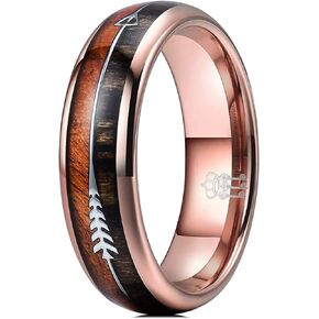 THREE KEYS JEWELRY 6mm 8mm Koa Zebra Wood Arrows Inlay Tungsten Wedding Rings Vikings Hunting Bands for Men Women
