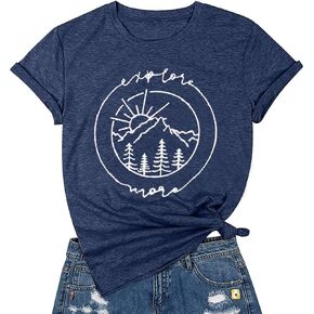 Women Hiking Mountain Tank Top Explore More Funny Graphic Shirts Adventure Workout Sleeveless Camping Tee in Kuwait