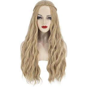 باروكة JIY Galadriel باروكة أشقر طويلة 70 ثانية لأزياء عصر النهضة الهبي للنساء الأميرة العروس قزم شعر مستعار على الطراز الفيكتوري مع جديلة لحفلات الهالوين JY012M in Saudi Arabia