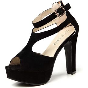 GATUXUS Women's Platform Chunky High Heels Sandals Open Toe Ankle Strap Sexy Dress Sandals Pumps Summer Shoes in Saudi Arabia