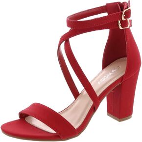 Over The Toe Cross Strap Block Heel Open Toe Dress Sandal