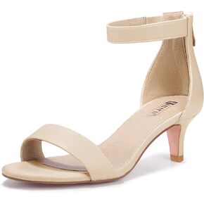 IDIFU IN2 Women's Kitten Heels Low Open Toe Short Ankle Strap Heel Sandals | Round Toe Small Kitty Heeled Sandal Dressy Comfortable Cute Formal Dress Shoes for Prom Wedding Bride Party Evening Daily in Kuwait