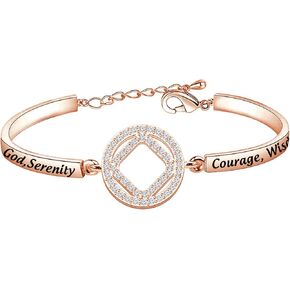 WSNANG Narcotics Anonymous Bracelet NA Sobriety Gift Serenity Prayer Bracelet Narcotics Anonymous Birthday Gift NA Bracelet New Beginnings Gift