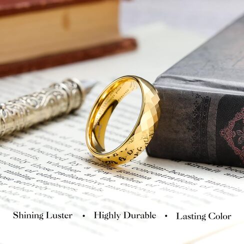 King Will Tungsten Carbide Wedding Ring for Men Women Promise Ring for Couple 2mm/4mm/6mm Black/Silver/Gold/Rose Gold Multi-faceted Shining Luster High Polished Wedding Band Comfort Fit in Kuwait