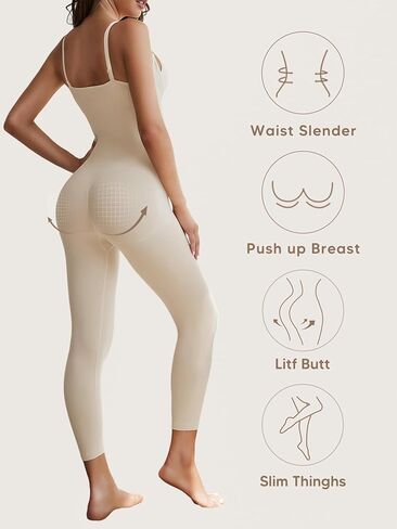 Takusun Women Open Bust Full Bodysuit Tummy Control Shapewear Workout Yoga Jumpsuit Body Shaper Butt Lifter Thigh Slimmer in Saudi Arabia