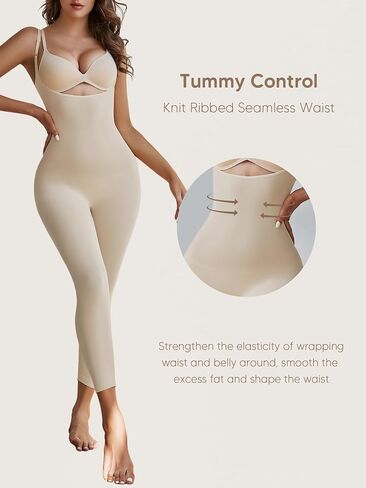 Takusun Women Open Bust Full Bodysuit Tummy Control Shapewear Workout Yoga Jumpsuit Body Shaper Butt Lifter Thigh Slimmer in Saudi Arabia