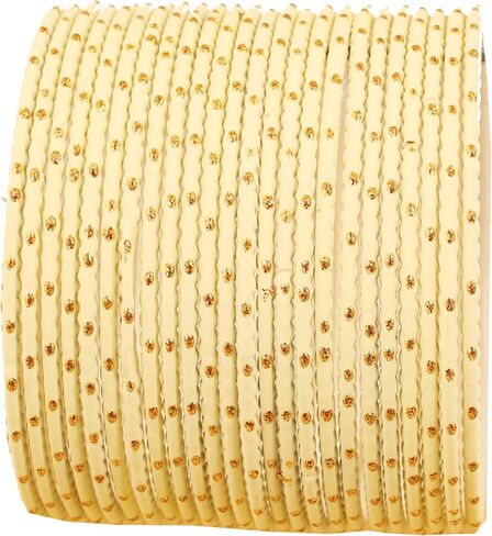 Touchstone Colorful Bangle Collection Indian Bollywood Exclusive Golden Glaze Exotic Textured Colorful Designer Jewelry Bangle Bracelets Set of 24 for Women. in Kuwait