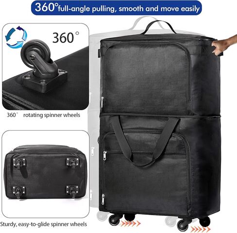 حقيبة كبيرة قابلة للطي وقابلة للطي مع عجلات دوارة وحقيبة أمتعة قابلة للتوسيع وتحمل حقيبة بدلة بعجلات Maletas De Viaje Para Grandes Con Ruedas 50 Libras خفيفة الوزن للغاية ومعتمدة من شركة الطيران in Kuwait