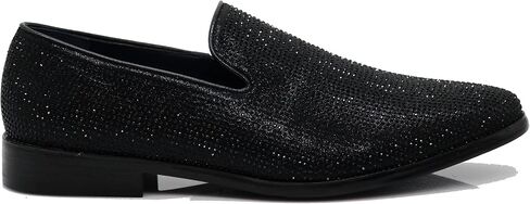 SPK24 Men Vintage Spikes Sparkle Formal Tuxedo Stage Fashion Slip On Loafer Dress Shoes in Saudi Arabia