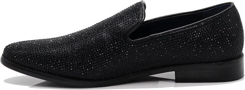 SPK24 Men Vintage Spikes Sparkle Formal Tuxedo Stage Fashion Slip On Loafer Dress Shoes in Saudi Arabia