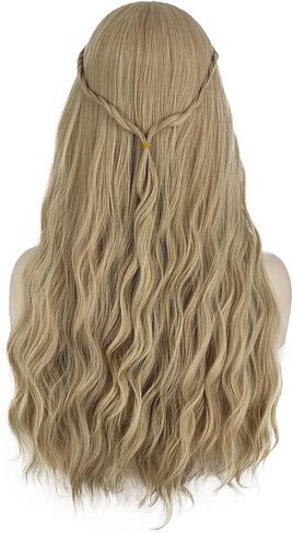 باروكة JIY Galadriel باروكة أشقر طويلة 70 ثانية لأزياء عصر النهضة الهبي للنساء الأميرة العروس قزم شعر مستعار على الطراز الفيكتوري مع جديلة لحفلات الهالوين JY012M in Saudi Arabia