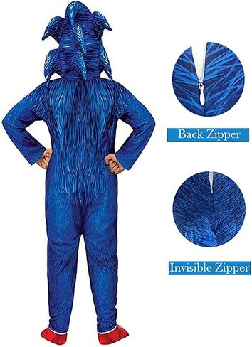 Halloween Kids Deluxe Hedgehog Costume Cosplay Suit Cartoon Onesie Outfit Pretend Play Dress Up Unisex in Kuwait