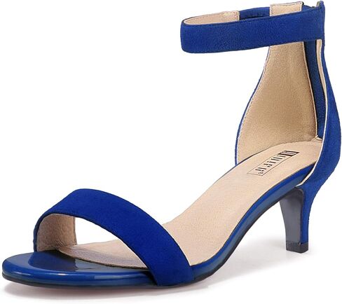 IDIFU IN2 Women's Kitten Heels Low Open Toe Short Ankle Strap Heel Sandals | Round Toe Small Kitty Heeled Sandal Dressy Comfortable Cute Formal Dress Shoes for Prom Wedding Bride Party Evening Daily in Kuwait