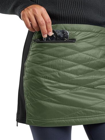 Fisoew Women's Puffer Quilted Skirts Winter Outdoor Zipper Insulated Skirts for Hiking Running Golf with Pockets in Kuwait