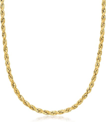 Canaria Men's 5.5mm 10kt Yellow Gold Rope-Chain Necklace. 22 inches in Saudi Arabia