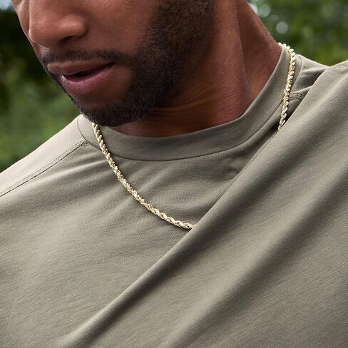 Canaria Men's 5.5mm 10kt Yellow Gold Rope-Chain Necklace. 22 inches in Saudi Arabia