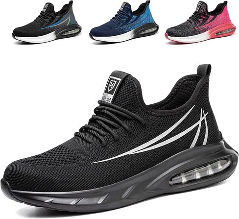 Safety Shoes Steel Toe Shoes for Men Women Breathable Safety Work Sneakers Lightweight Comfortable Proof Slip Resistant Fashion Sneakers Air Cushion Construction Industrial Shoes in Kuwait