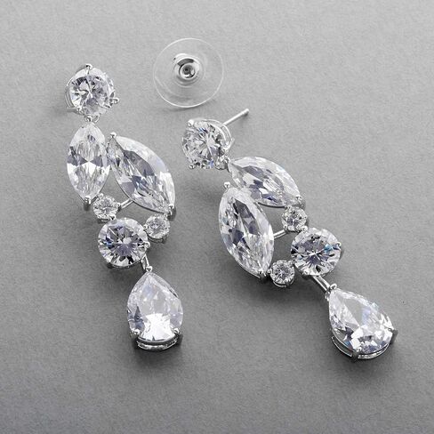 أقراط Mariell Dramatic Size Zirconia Statement Stucasion - ثريات رائعة فسيفساء مناسبة خاصة in Saudi Arabia