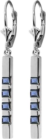 Galaxy Gold GG 14K Solid Gold Leverback Earring Bar with Natural Sapphires in Saudi Arabia