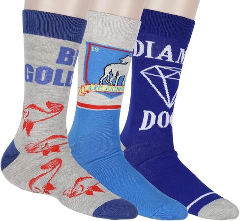 Bioworld Ted Lasso Original Series AFC Richmond 3 Pairs Multi-Design Mid-Calf Crew Socks in Saudi Arabia
